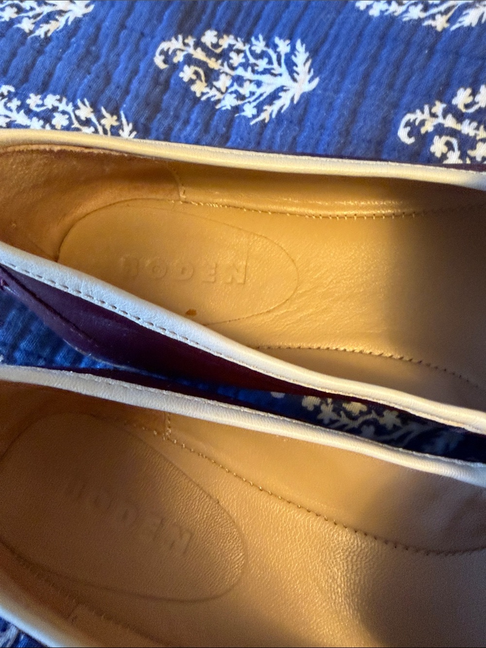 Classic Leather Penny Loafers in Navy, Burgundy & Cream - Picture 2 of 7